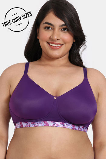 Buy Zivame True Curv Pixel Play Lightly Lined Non Wired Full Coverage Super Support Bra - Imperial Purple